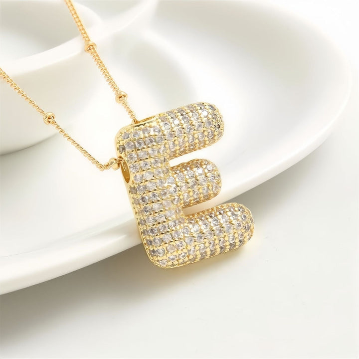 Colar Brilhante com Inicial Bubble A–Z