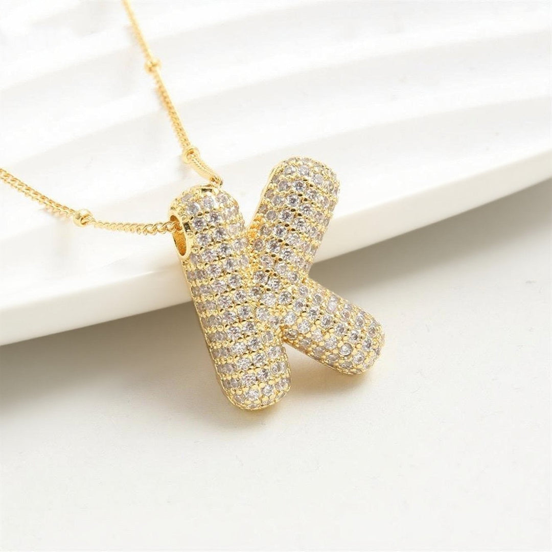 Colar Brilhante com Inicial Bubble A–Z