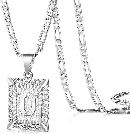 Colar com Letra Quadrada, Banhado a Ouro 18K