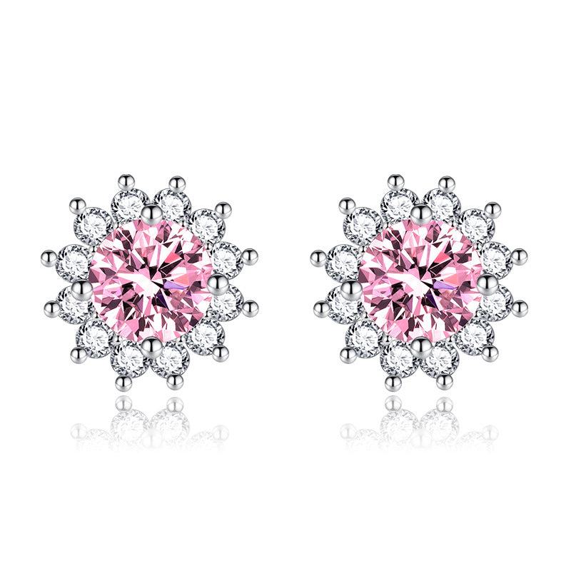 Brincos Sunlit Muse Rosa | Ouro Branco