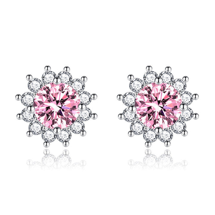 Brincos Sunlit Muse Rosa | Ouro Branco