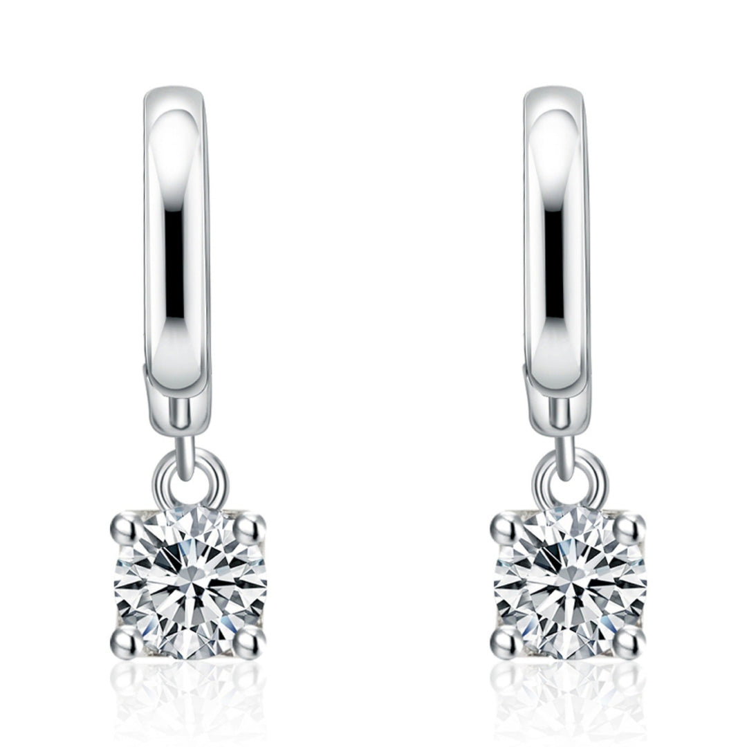 Brincos Pendentes Quadrados Aurora | Ouro Branco