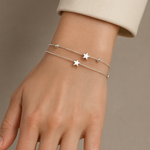 Pulseira Prateada com Estrelas
