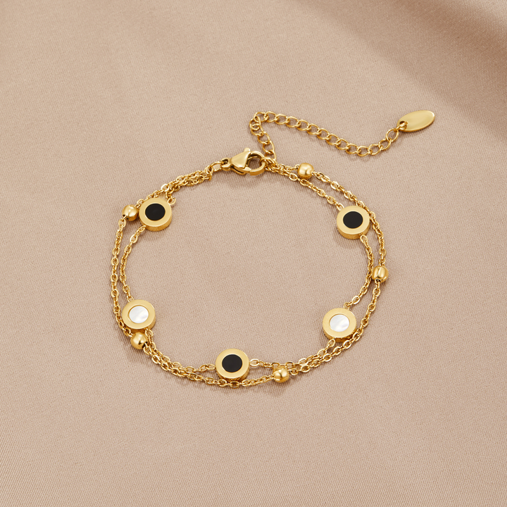 Pulseira de Ónix e Pedra Branca