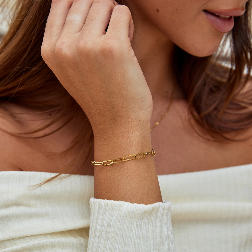 Pulseira Dourada Clip