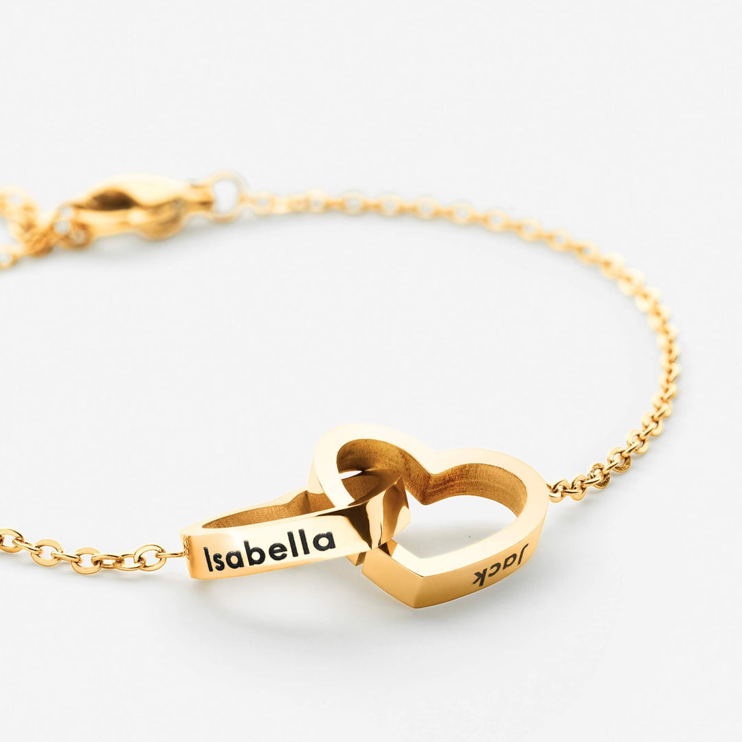 Pulseira Personalizada com Dois Corações