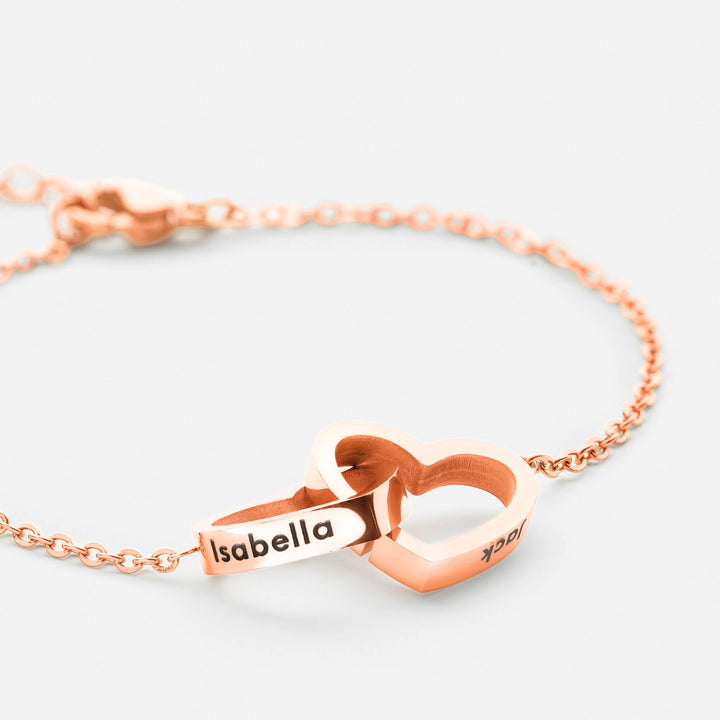 Pulseira Personalizada com Dois Corações