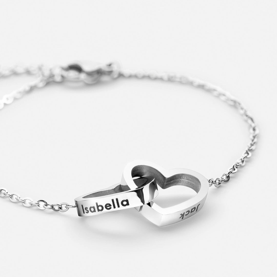 Pulseira Personalizada com Dois Corações