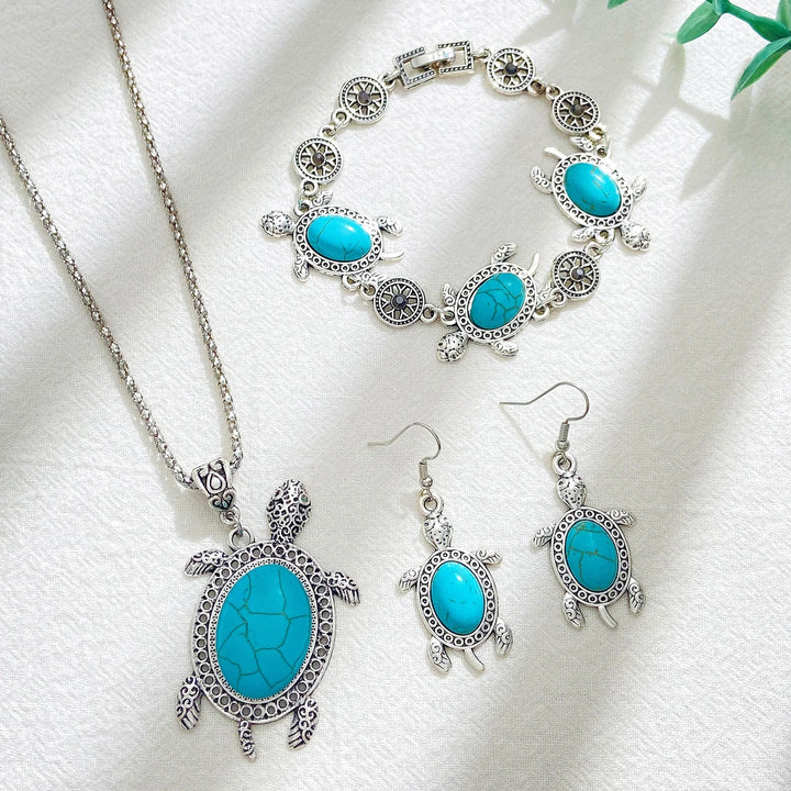 Conjunto de Joias com Tartaruga Turquesa