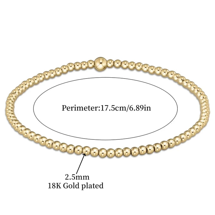 Pulseira de contas elegante com turquesa, ouro 18K