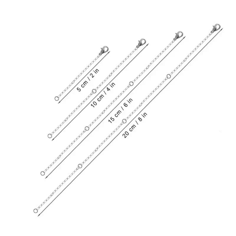 Conjunto de 4 Correntes de Extensão para Colar (5–20 cm)
