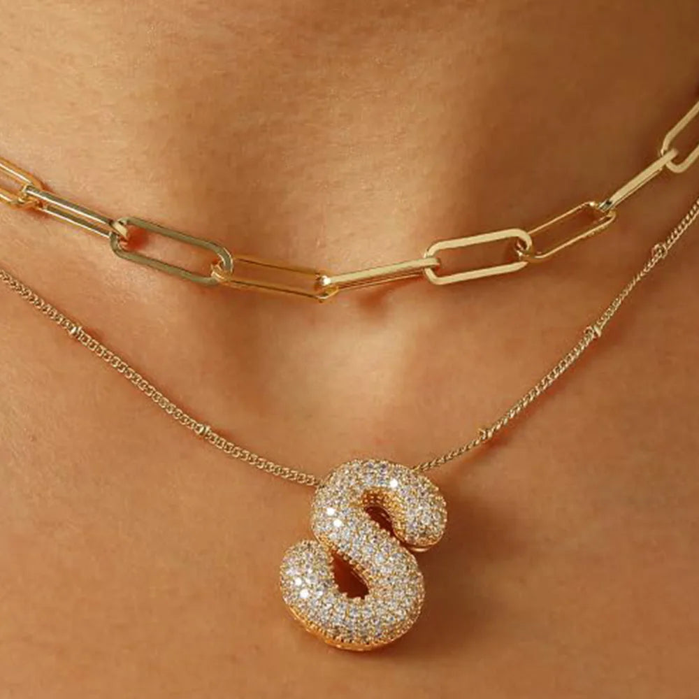 Colar Brilhante com Letra A–Z