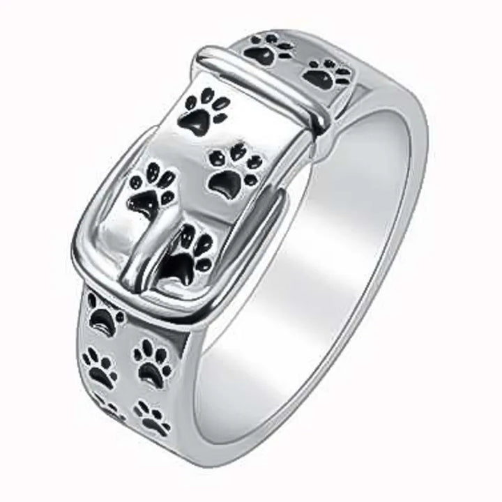 Anel Fofo e Elegante em Forma de Coleira de Cão