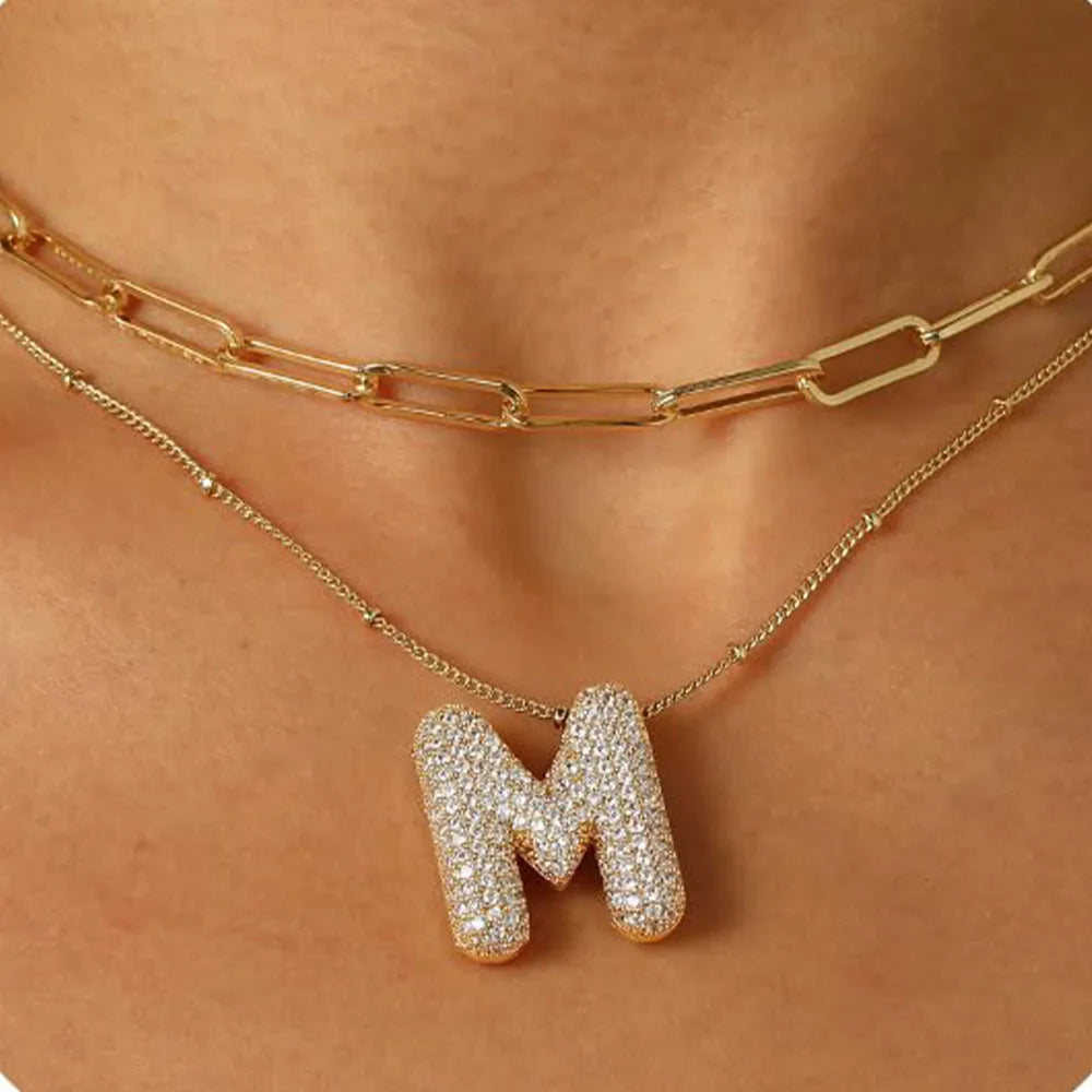 Colar Brilhante com Letra A–Z