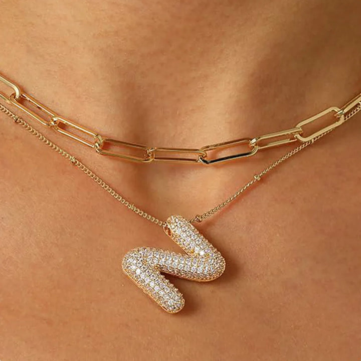 Colar Brilhante com Letra A–Z