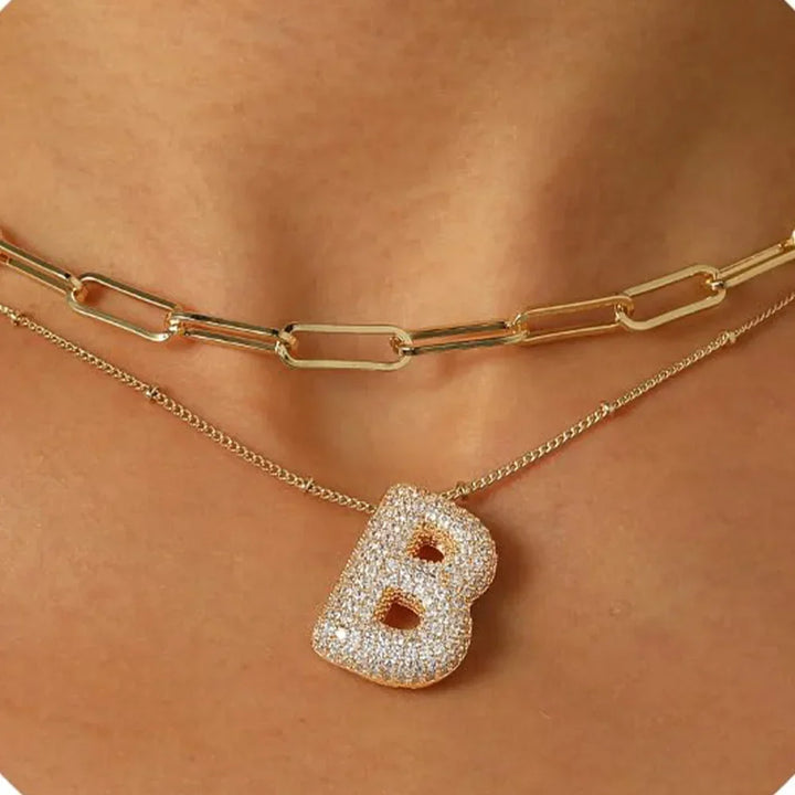 Colar Brilhante com Letra A–Z