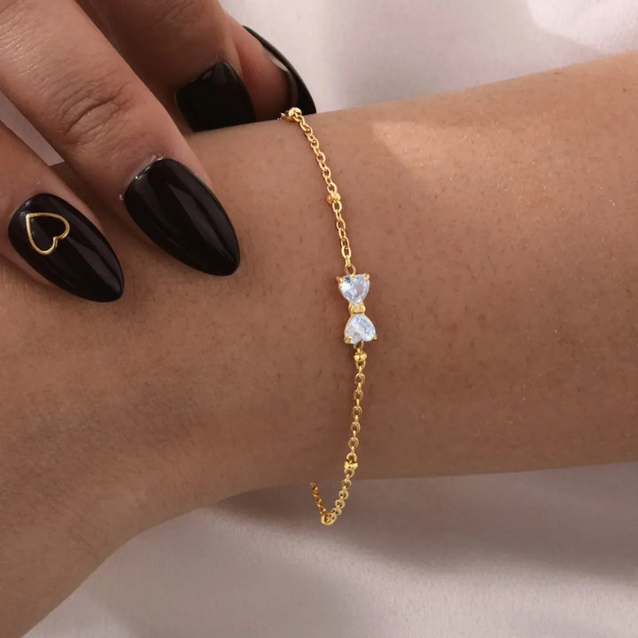 Pulseira Brilhante Elegante com Pendentes de Cristal