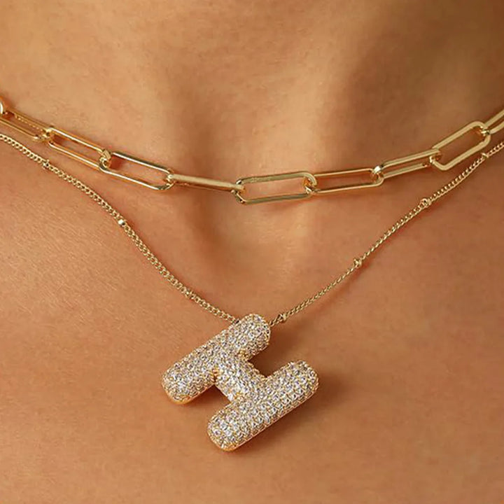 Colar Brilhante com Letra A–Z