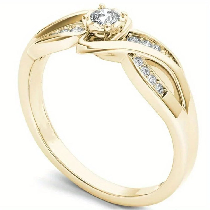 Anel Dourado de Luxo Elegante com Pedra