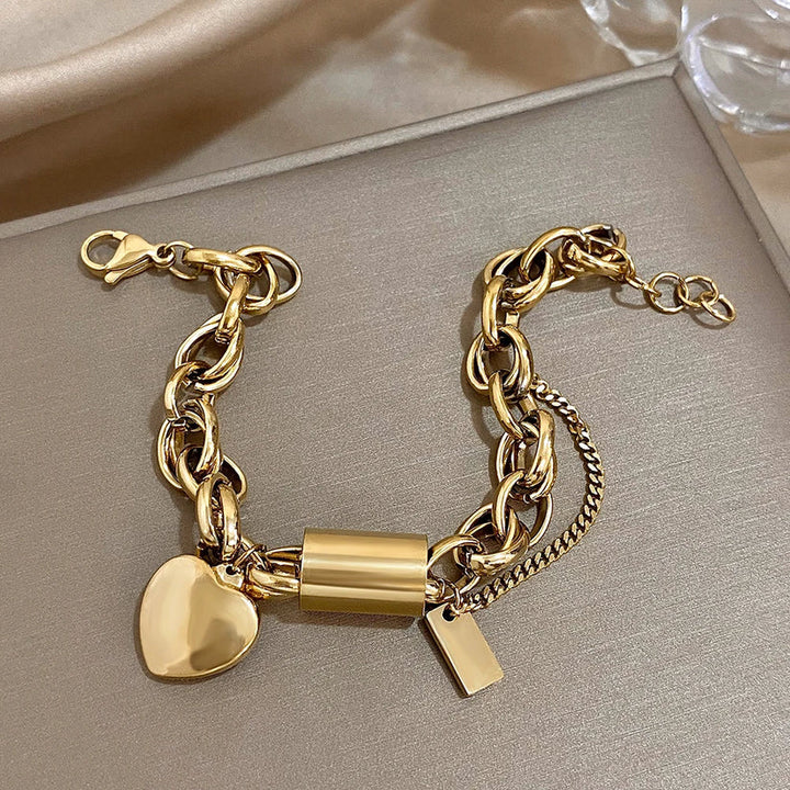 Pulseira Maciça Heartened | Ouro