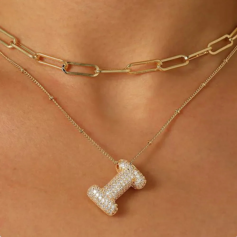 Colar Brilhante com Letra A–Z