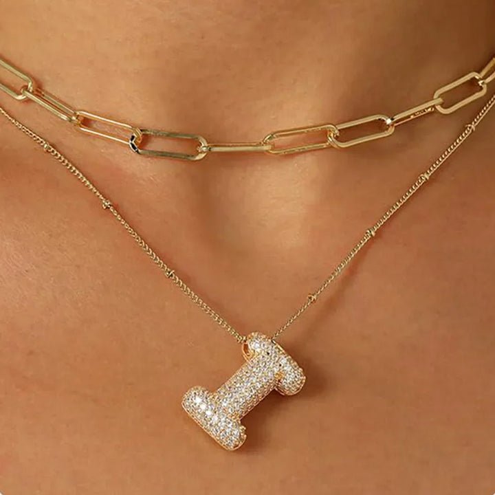 Colar Brilhante com Letra A–Z