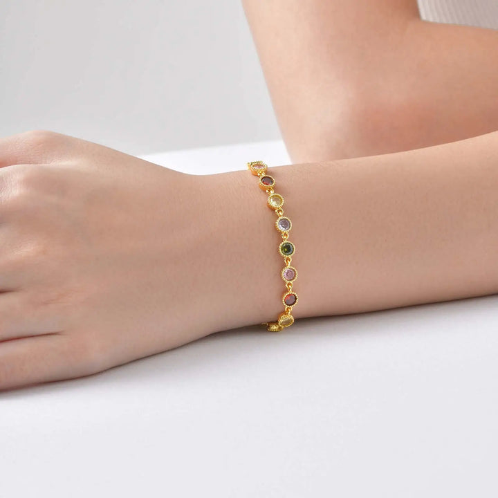 Pulseira Arco-Íris Radiante com Pendentes