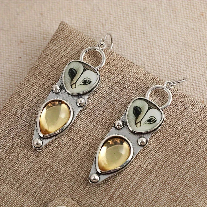 Brincos Pendentes Boho com Coruja – Sem Níquel para Orelhas Sensíveis