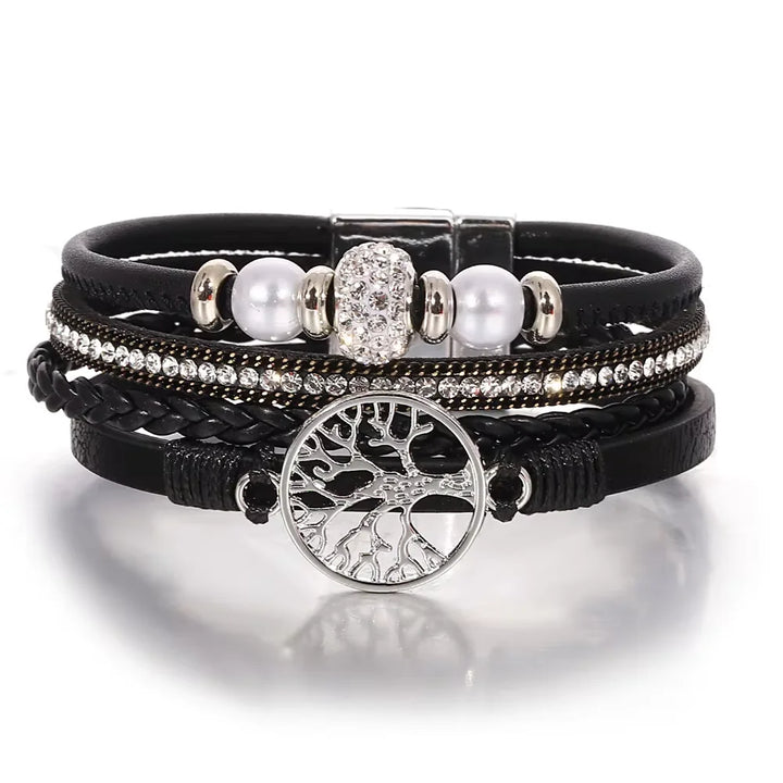 Pulseira com Árvore da Vida e Pedrinhas