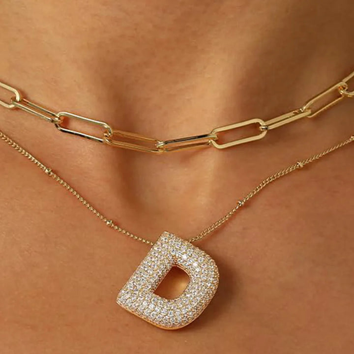 Colar Brilhante com Letra A–Z