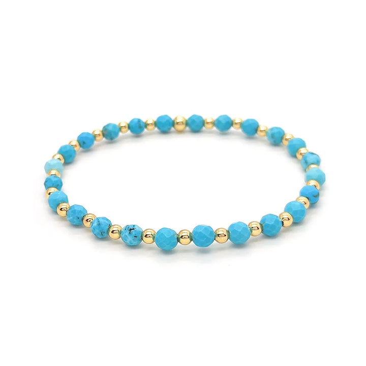 Pulseira Vintage de Contas com Turquesa e Pendente de Cruz