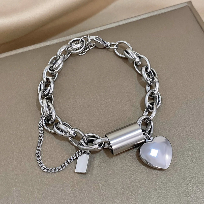 Pulseira Maciça Heartened | Ouro