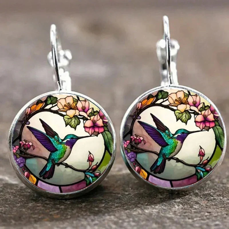 Colar com Colibri sob Cúpula de Vidro