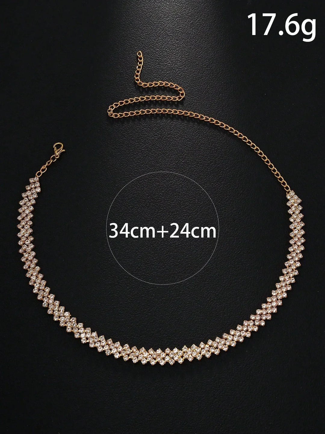 Colar Elegante com Pedrinhas em Forma de Gola