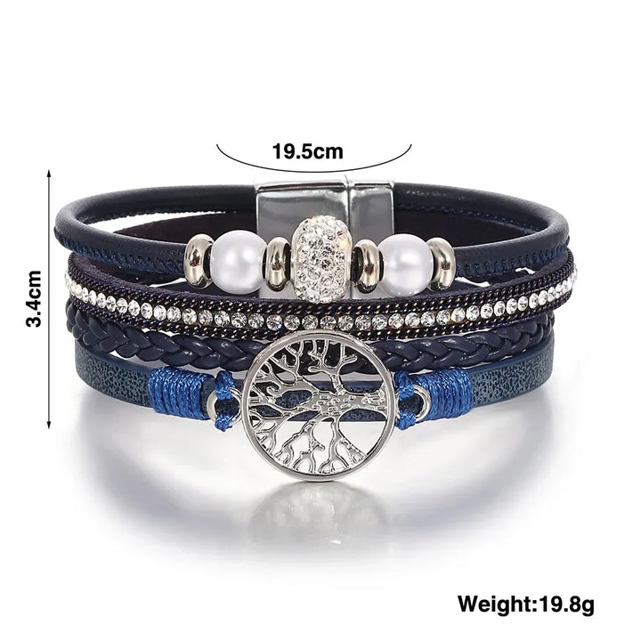 Pulseira com Árvore da Vida e Pedrinhas