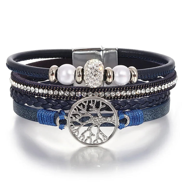 Pulseira com Árvore da Vida e Pedrinhas