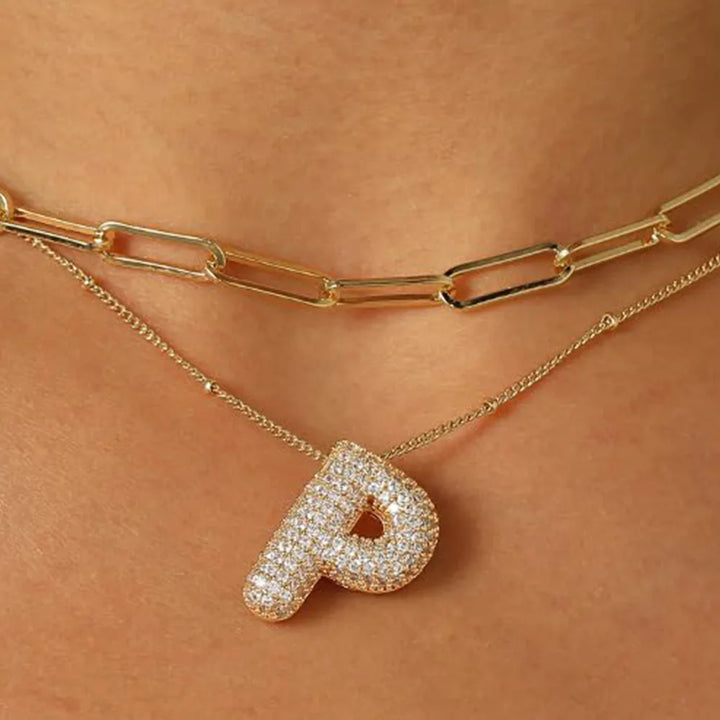 Colar Brilhante com Letra A–Z