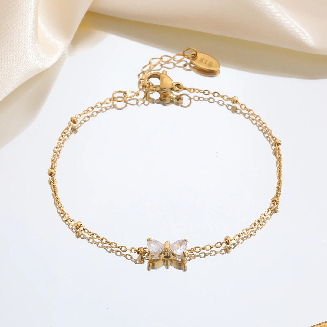 Pulseira Brilhante Elegante com Pendentes de Cristal