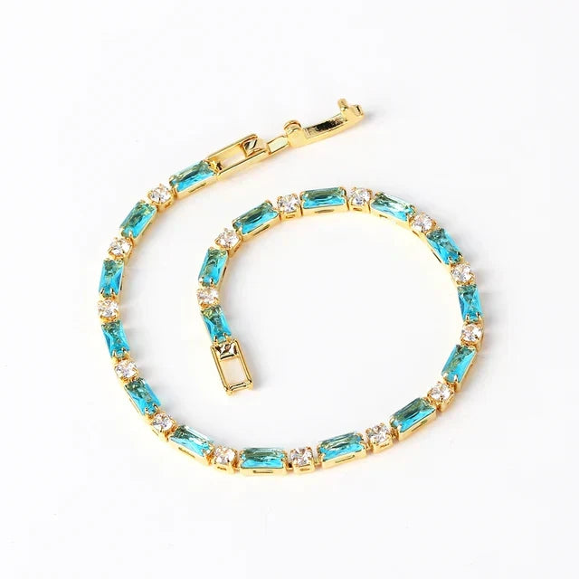 Pulseira Dourada Intemporal com Turquesa Natural