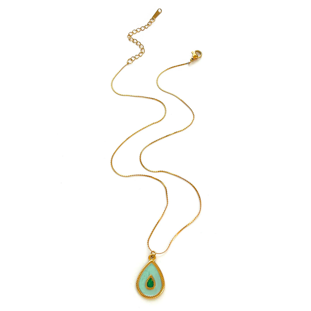 Conjunto Fofo de Colar com Borboleta Azul e Gota