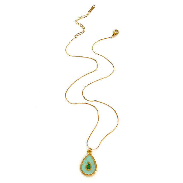 Conjunto Fofo de Colar com Borboleta Azul e Gota