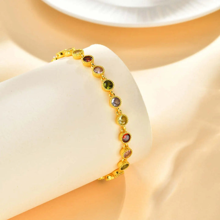 Pulseira Arco-Íris Radiante com Pendentes