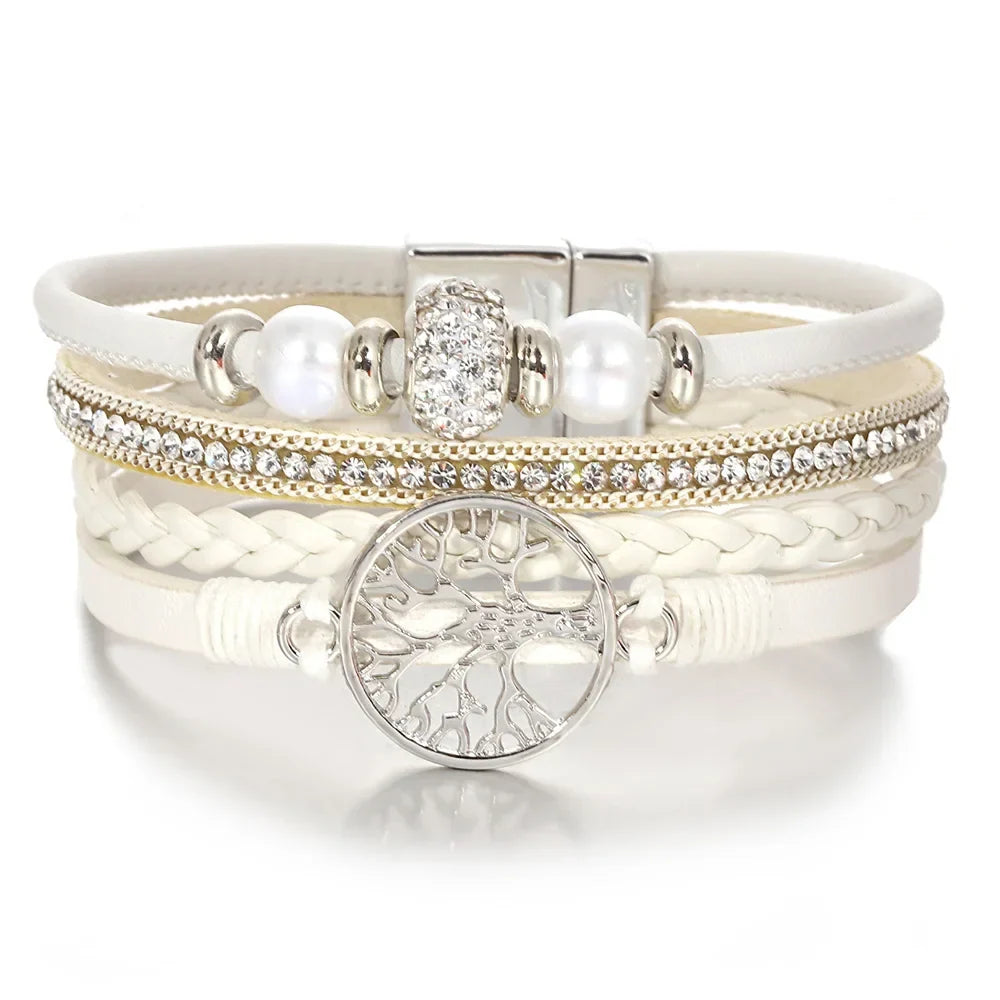 Pulseira com Árvore da Vida e Pedrinhas