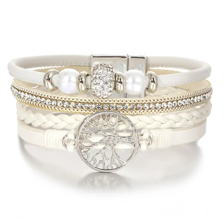 Pulseira com Árvore da Vida e Pedrinhas
