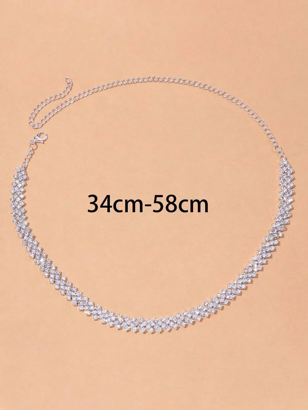 Colar Elegante com Pedrinhas em Forma de Gola