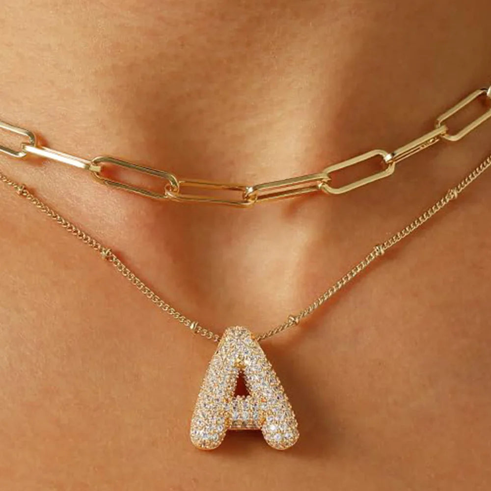 Colar Brilhante com Letra A–Z