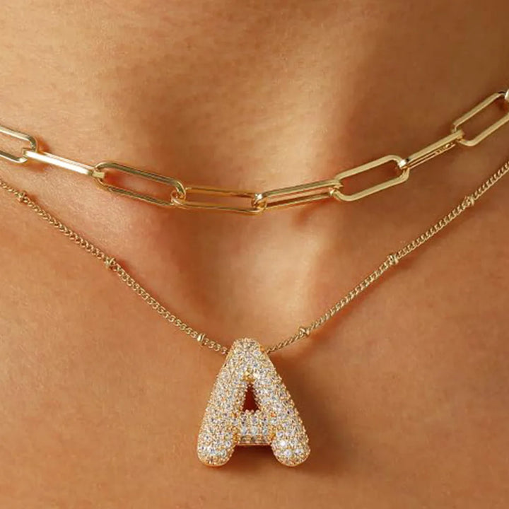 Colar Brilhante com Letra A–Z