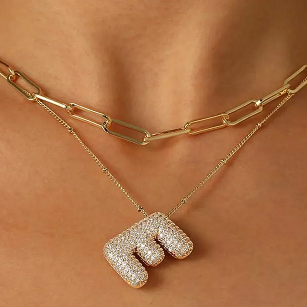 Colar Brilhante com Letra A–Z