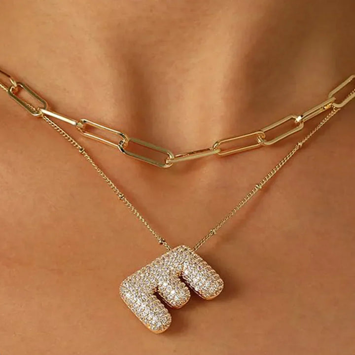Colar Brilhante com Letra A–Z