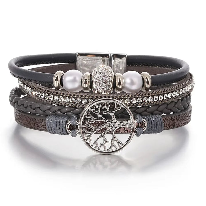 Pulseira com Árvore da Vida e Pedrinhas